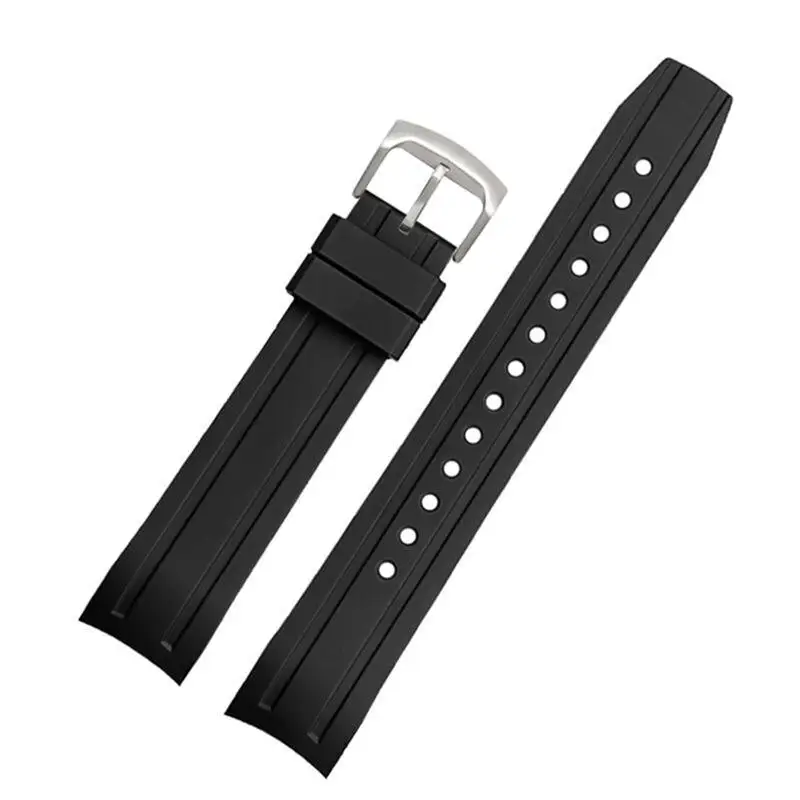 

Curved interfaces WatchBand For Citizen BN0190-15E/0191/0193 CA0718-13E CA4386/4385 Men Rubber Watch Strap Bracelet accessories