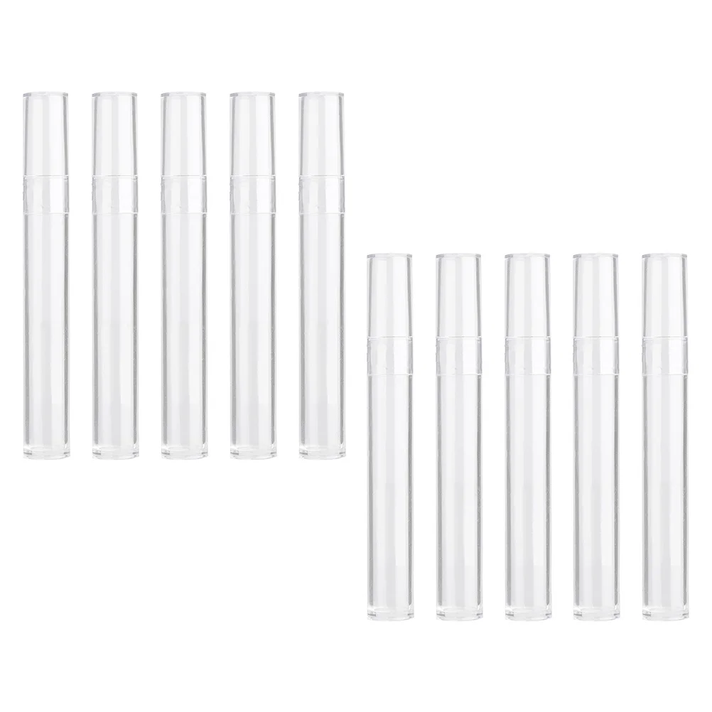 10Pcs Eyelash Forcep Storage Tube Transparent Needle Canister for Tweezer Organizer Portable Dustproof Container ABS Material