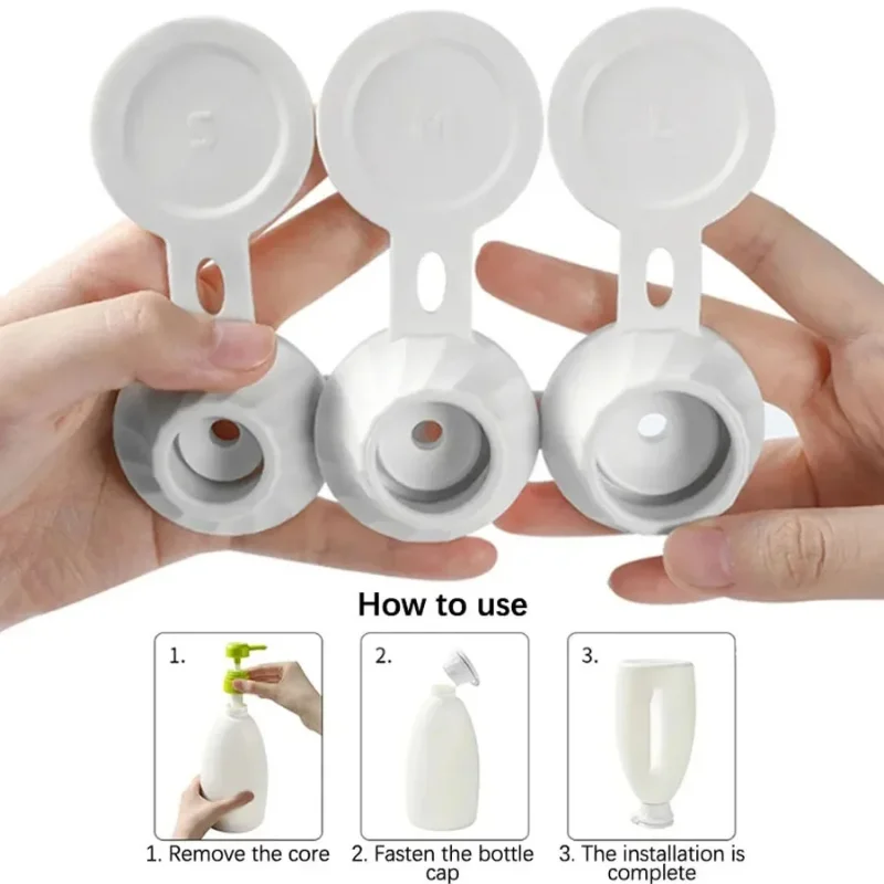 Reusable Inverted Bottle Emptying Caps Set Transfer Adapters Connector Flip Bottle Cap for Lotion Shampoo Kitchen Liquid Dispens