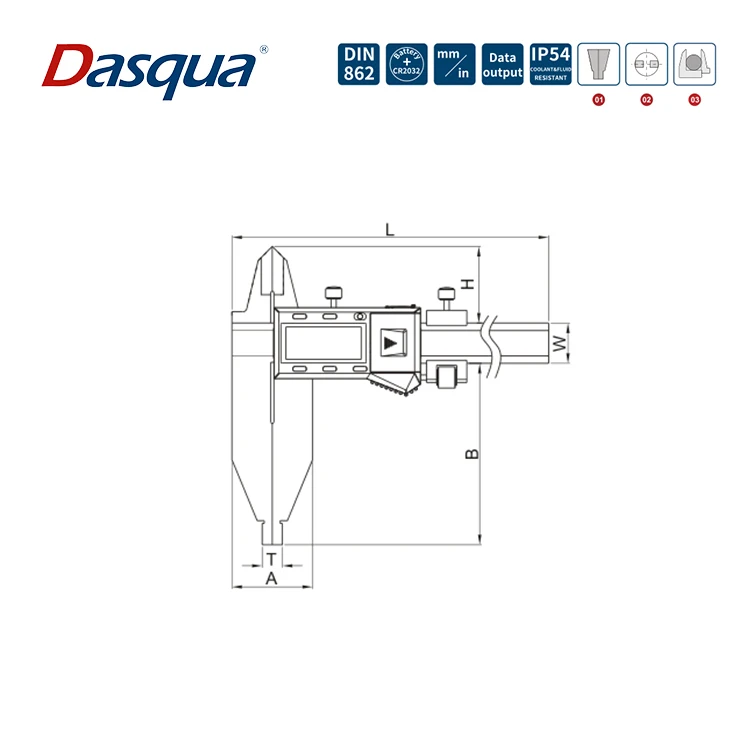 Dasqua IP54 Waterproof 300mm 0-500mm 0-600mm 0-1000mm Heavy Duty Digital Vernier Caliper 0.01 Resolution Measuring Tool