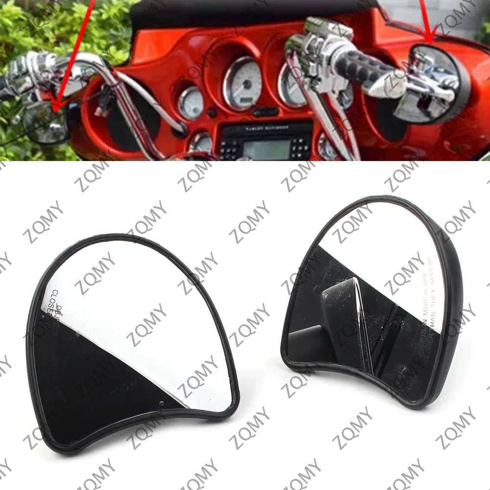 2PCS Black Motorcycle Inner Fairing Mount Rearview Mirrors For Harley Street Glide FLHX FLHT FLHTK FLHTCU 2014 2015 2016 2017-up