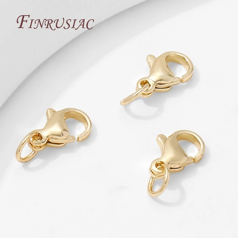 Klip Lobster Berlapis Emas Stainless Steel 10mm, Kunci Untuk Konektor Perhiasan Aksesoris Pembuatan Gelang DIY, Klip Untuk Perhiasan