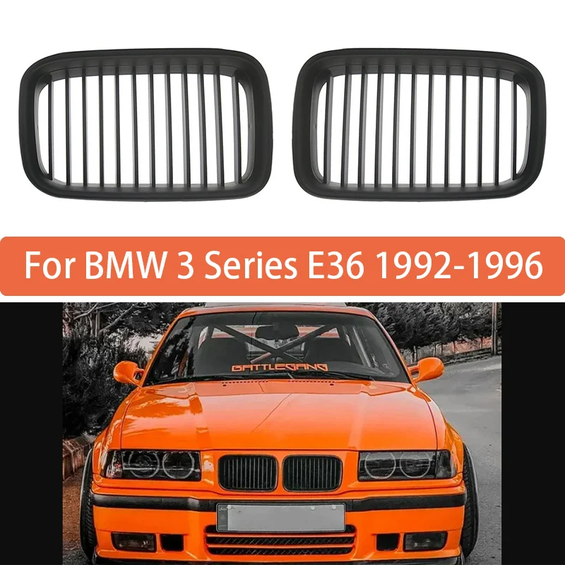 

Pair Front Hood Grille Kidney Grille For BMW 3 Series E36 318i 323i 325i 320i 328i 1992 1993 1994 1995 1996
