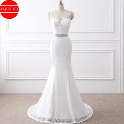 Flowers Lace Wedding Dresses For Women 2022 Bride Gown Mermaid Vestido De Novia Boda Elegante Simple Suknia Ślubna Robe Mariage