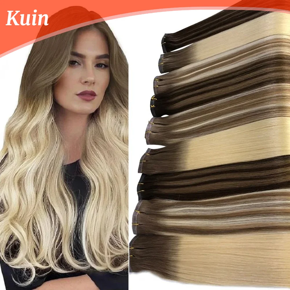 Clip In PU Full Head Hair Extensions 100% Real Raw Virgin Human Hair Brazilian Straight 6pc/Set Natural Hairpiece 14-26 Inches