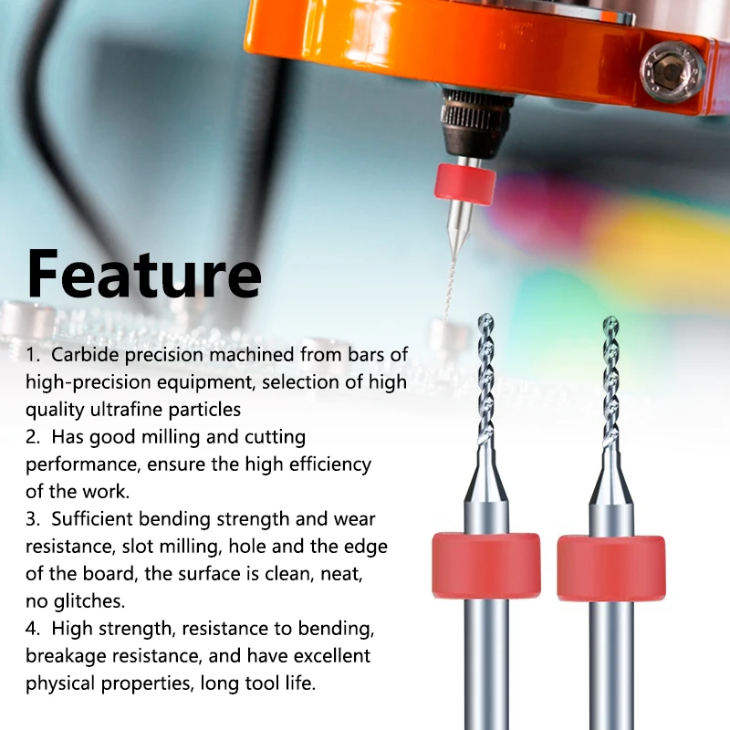 XCAN – lot de 10 forets en carbure PCB 1.1mm-2.0mm, carte de Circuit imprimé, Mini ensemble de forets CNC