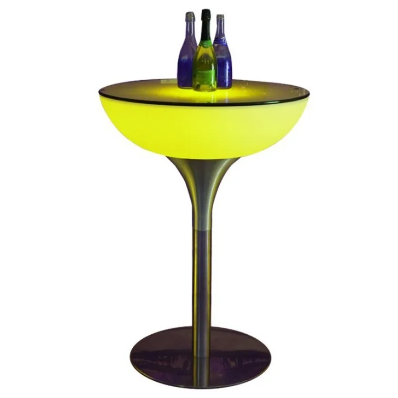 Illuminated high bar table high  round one-legged bar colorful color-changing creative terrace exhibition