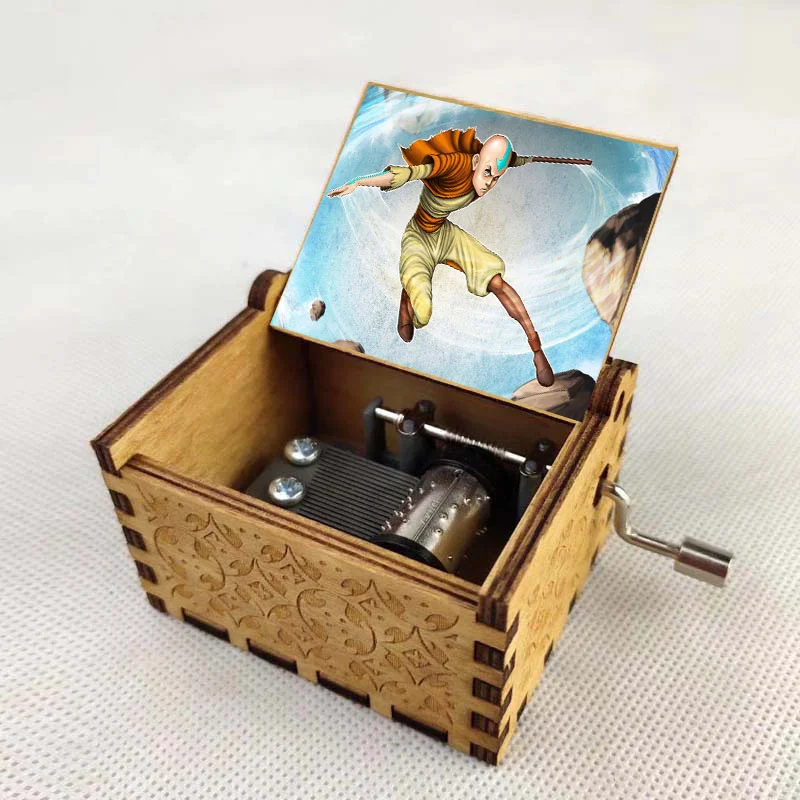 New Design anime Avatar Cartoon Vintage Mechanical Wooden Music Box Wood Crafts new year gift Kids toy Birthday Gifts