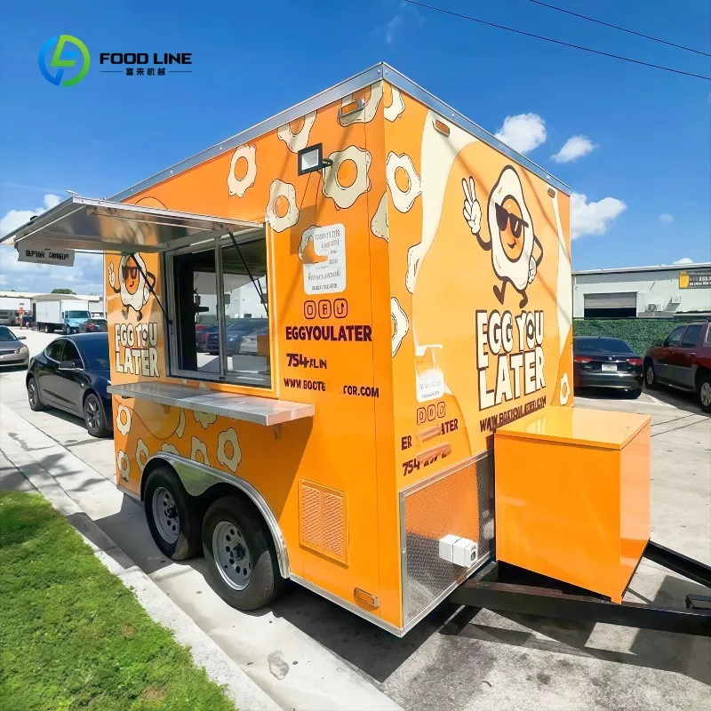 Customized Mobile Kitchen Food Truck Trailer in Sale Fully Equipped for Hot Dogs and Other Fast Snack Candy Foods Deposit