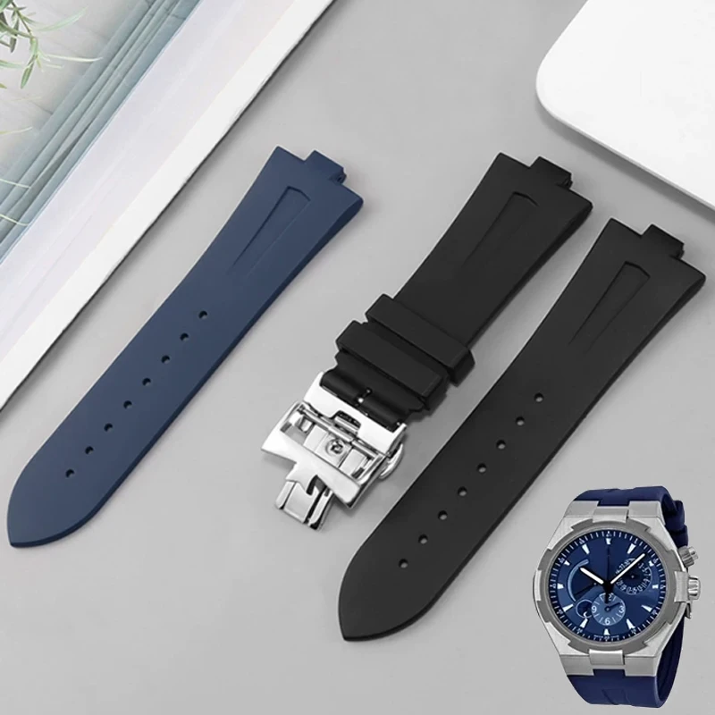 Rubber Watchband For Vacheron Constantin Overseas VC 47450 VC 49020 Silicone Wristband 25MM-8MM Men's Luxury Watch Strap