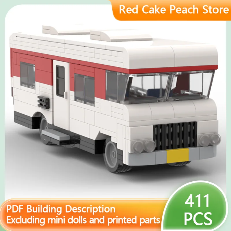 

City Car Model MOC Building Bricks Large Vintage Travel RV Modular Technology Children Holiday Gifts Assemble Toys Suit