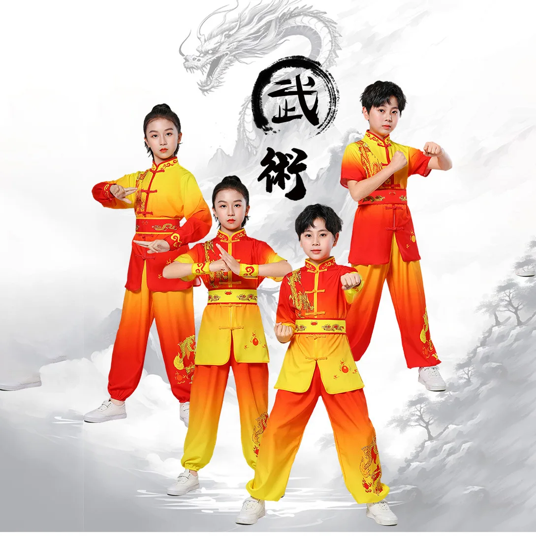 Martial Arts Set Kids Perform Girl Suit Men Kung Fu Uniform Chinese Women Tai Chi Costumes Children Wushu Sets