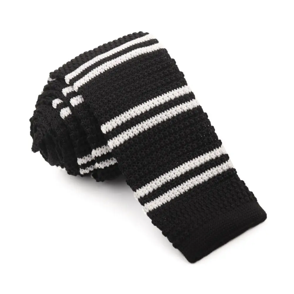 간단한 두꺼운 줄무늬 니트 넥타이 모피 조절 가능한 뜨개질 셔츠 넥타이 부드럽고 따뜻한 남자 넥타이 소년