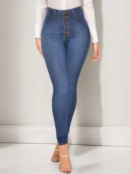 ג'ינס גבוה מותן אלסטי מותן מותן גבוה ... 8 best sales ג'ינס גבוה - №2