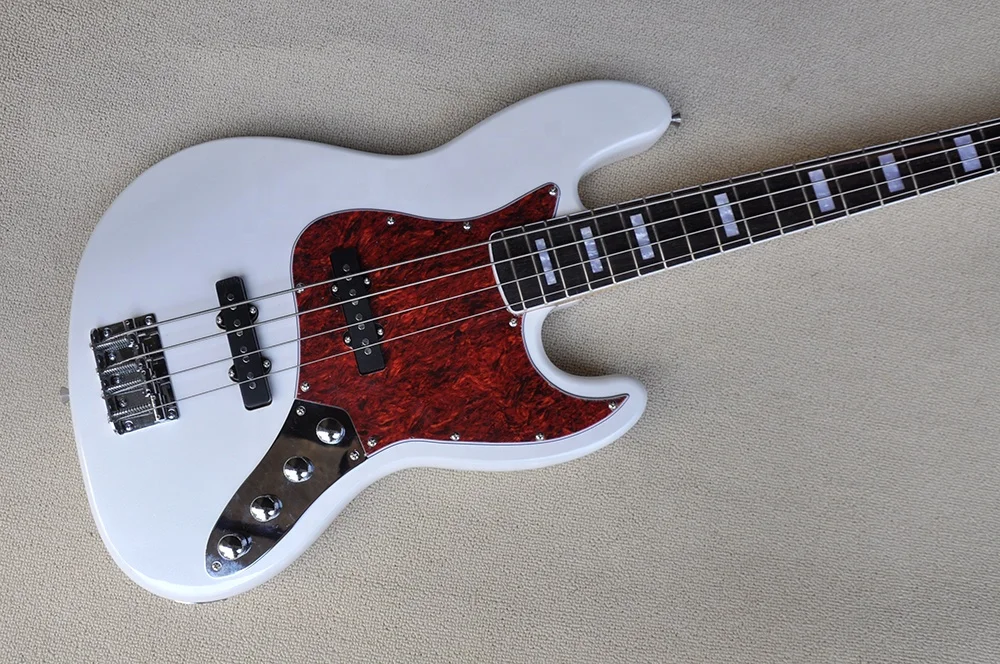 Flyoung White Bass Guitar White 4 Strings Electric Bass Guitar  Bajo Electrico