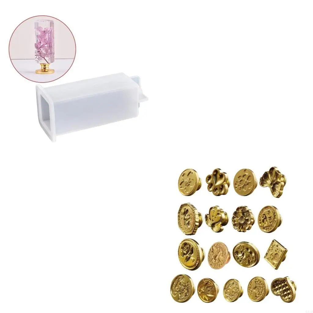 Sealing Wax Spoon Handle Mold Scrapbooking Stamp Handle Mold Column Epoxy Casting Mold for DIY Scrapbooking Stamp Handle