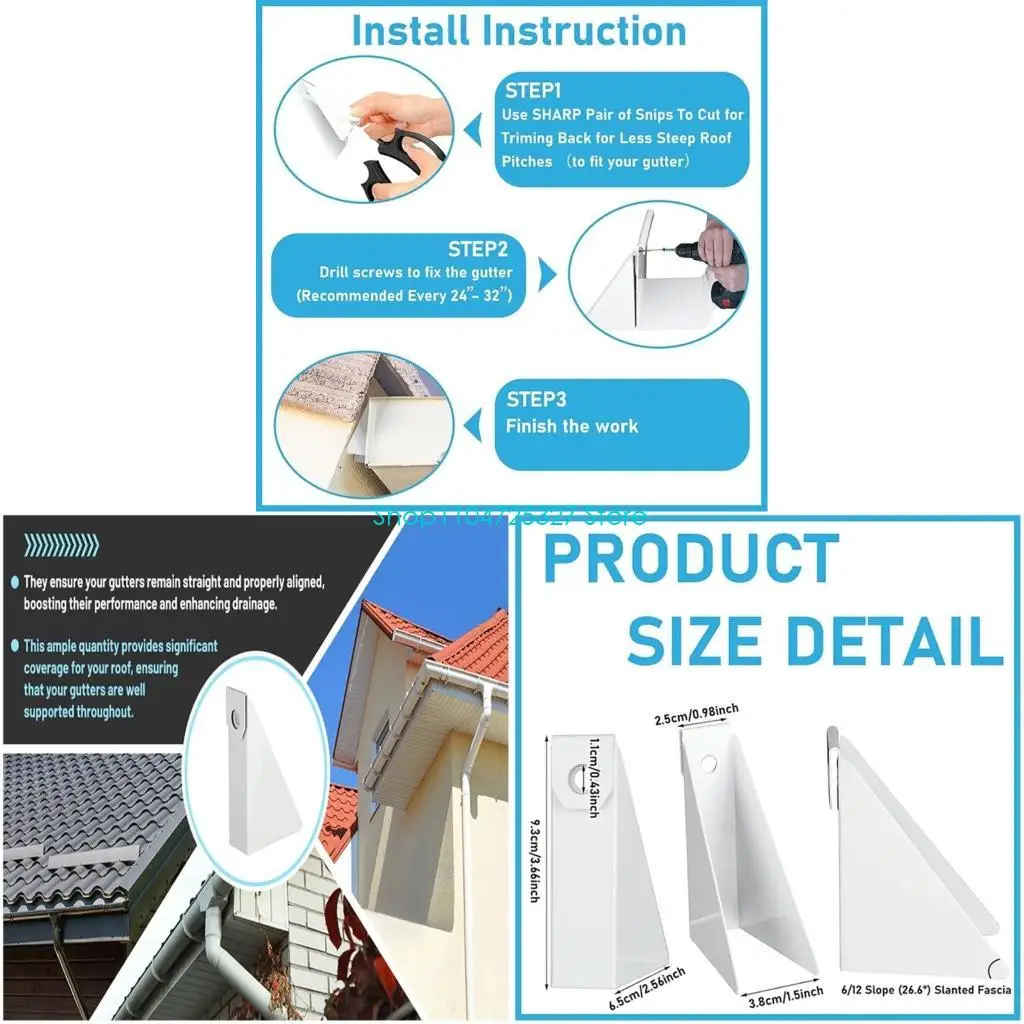 

D8KF Комплект из 25 белых металлических сливных задних стенок, модифицируемые клинья для наклонных крыш, 5 футов K, модное