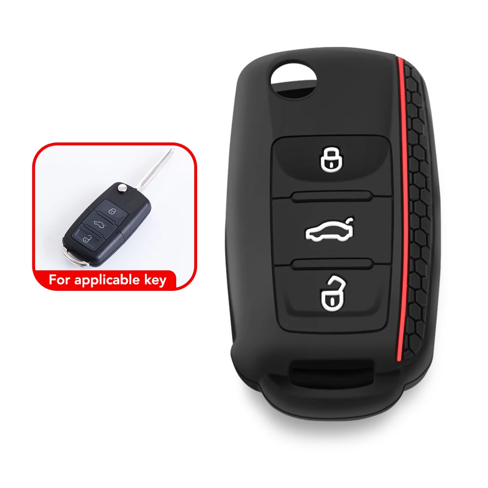 3 Button Silicone Key Case Car Key Case for VW Golf Jetta for Skoda Yeti Superb Rapid Octavia for SEAT Leon Ibiza Baseus Tesle