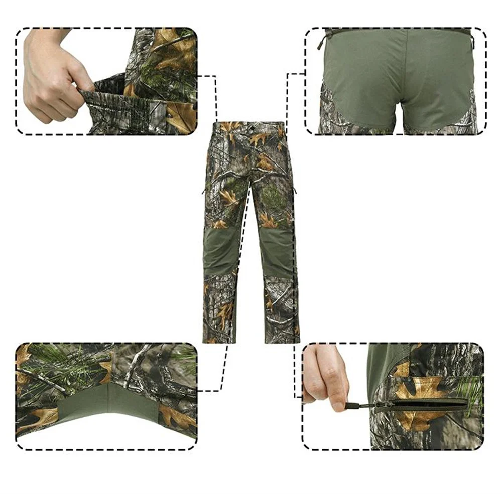 Hunting Four Seasons Long Outdoor Camouflage Wear-Resistant Multi-Pocket Windproof Mountaineering Hiking Overalls Training Pants