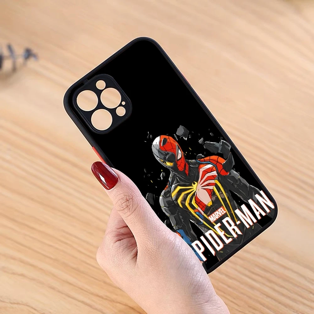 Marvel Cool Phone Case Black para iPhone 13ProMax 15 12 11 14 Pro Max Mini 8 7 Plus SE2020 XS Max X XR Matte Cover