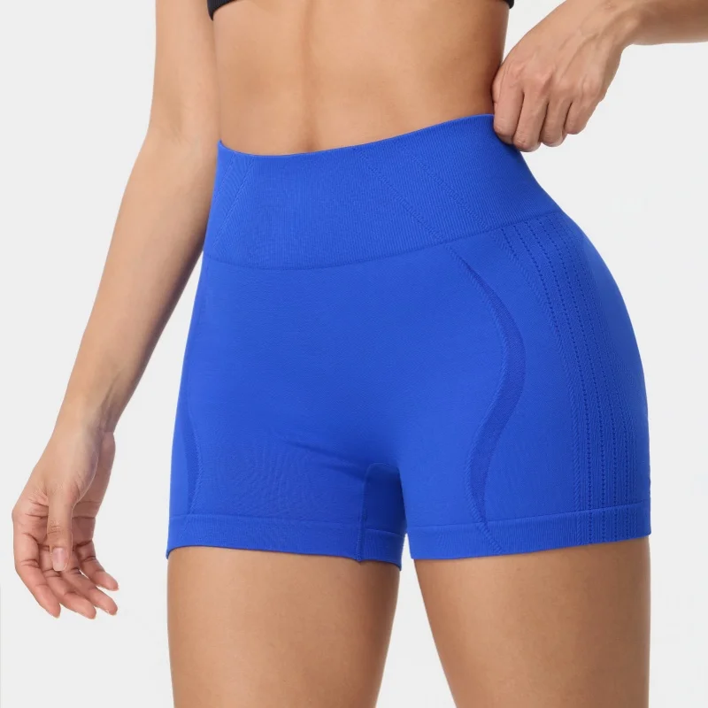 Women Seamless Yoga Leggings Summer Fitness High Waist Gym Shorts Scrunch Shorts Booty High Stretch Running Bike Pants