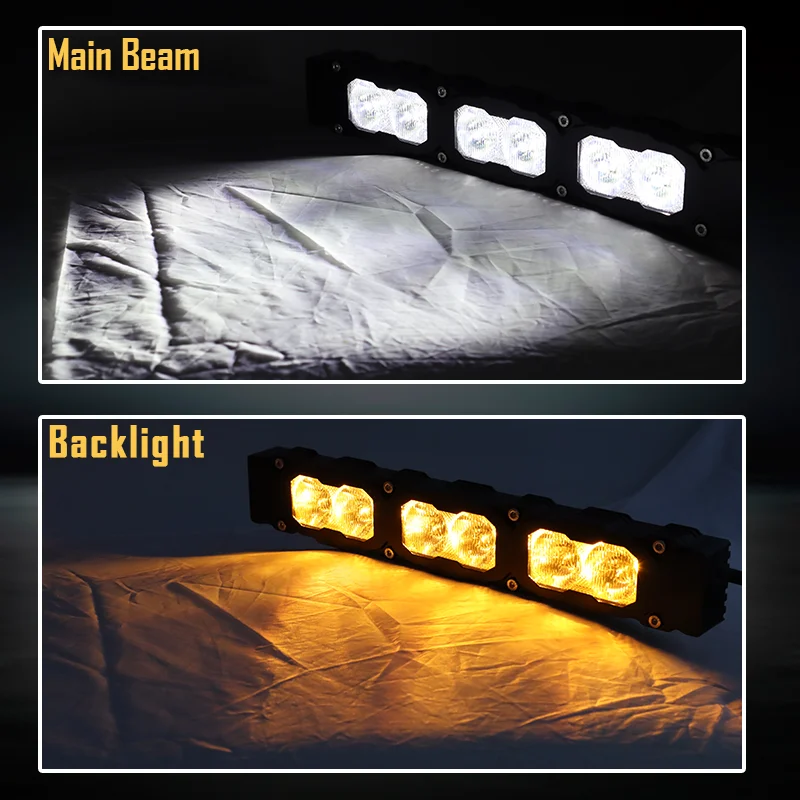 Car Offroad 10W LED Work Light Bar 4x4 Off road Light Kit 10-50 inch Slim Spot Driving Combo Lightbar Inside Grille