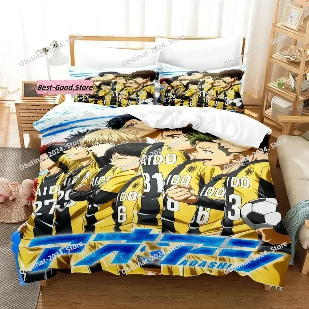 Ao Ashi AOASHI Bedding Set Single Twin Printed With Pillowcase Bed Duvet Cover Soft Single Double Queen Super King Size football
