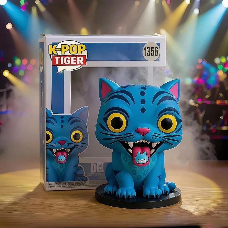 K-pop Devil Hunter Derpy Tiger POP! شخصية من الفينيل، لعبة مجسمة قابلة للجمع من Huntrix Anime، هدية شخصية كرتونية لطيفة للمعجبين