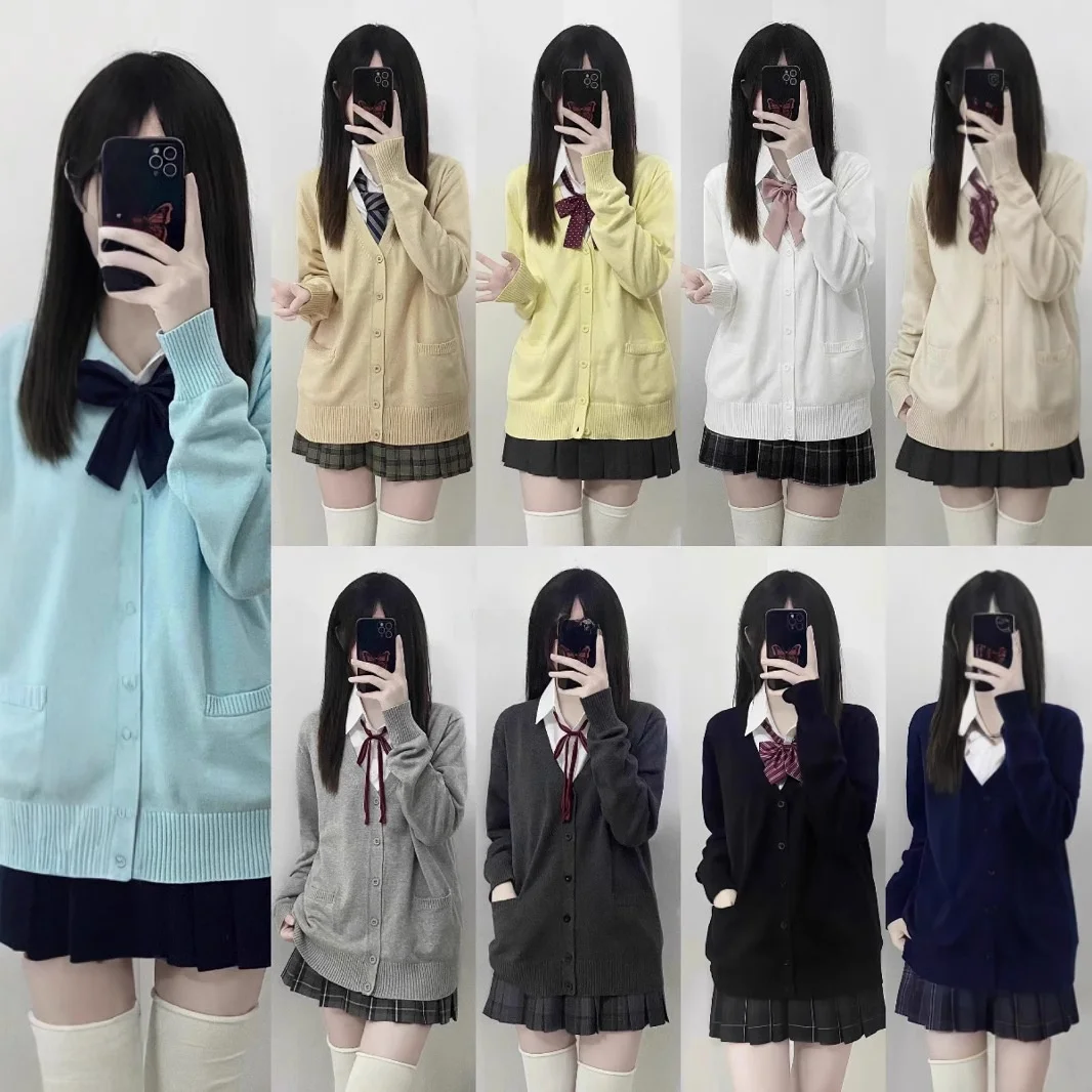 

Sweet School orm Sle Knitted Cardigan Long Sve Outerwear Autumn Winter Milk Flavor Women's Sweater Versatile Outer L...