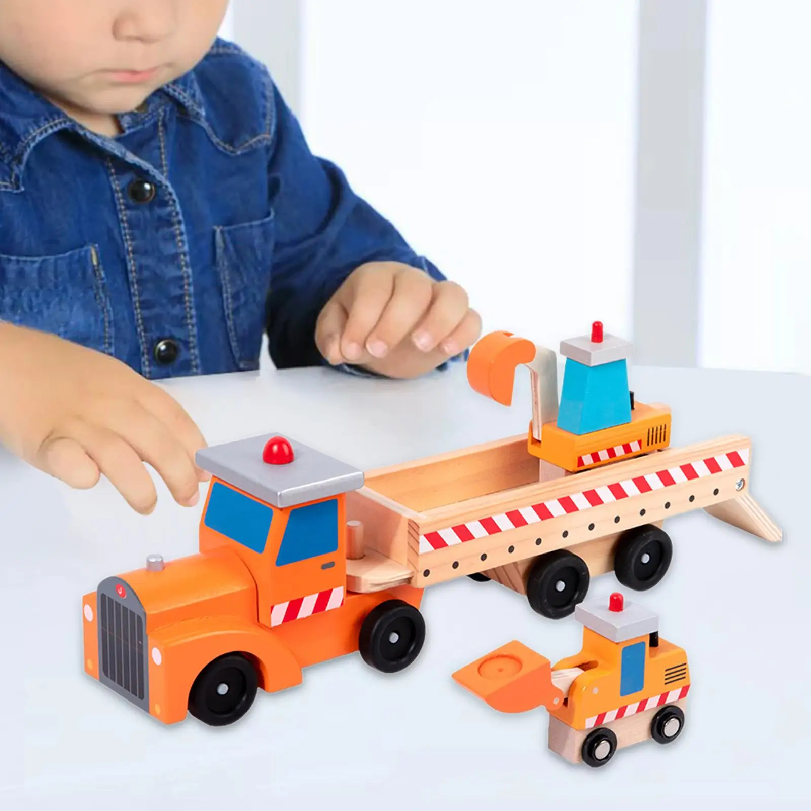 Wooden Car Transporter Toy Learning Toy Vehicle Toys for Kids Children Gift