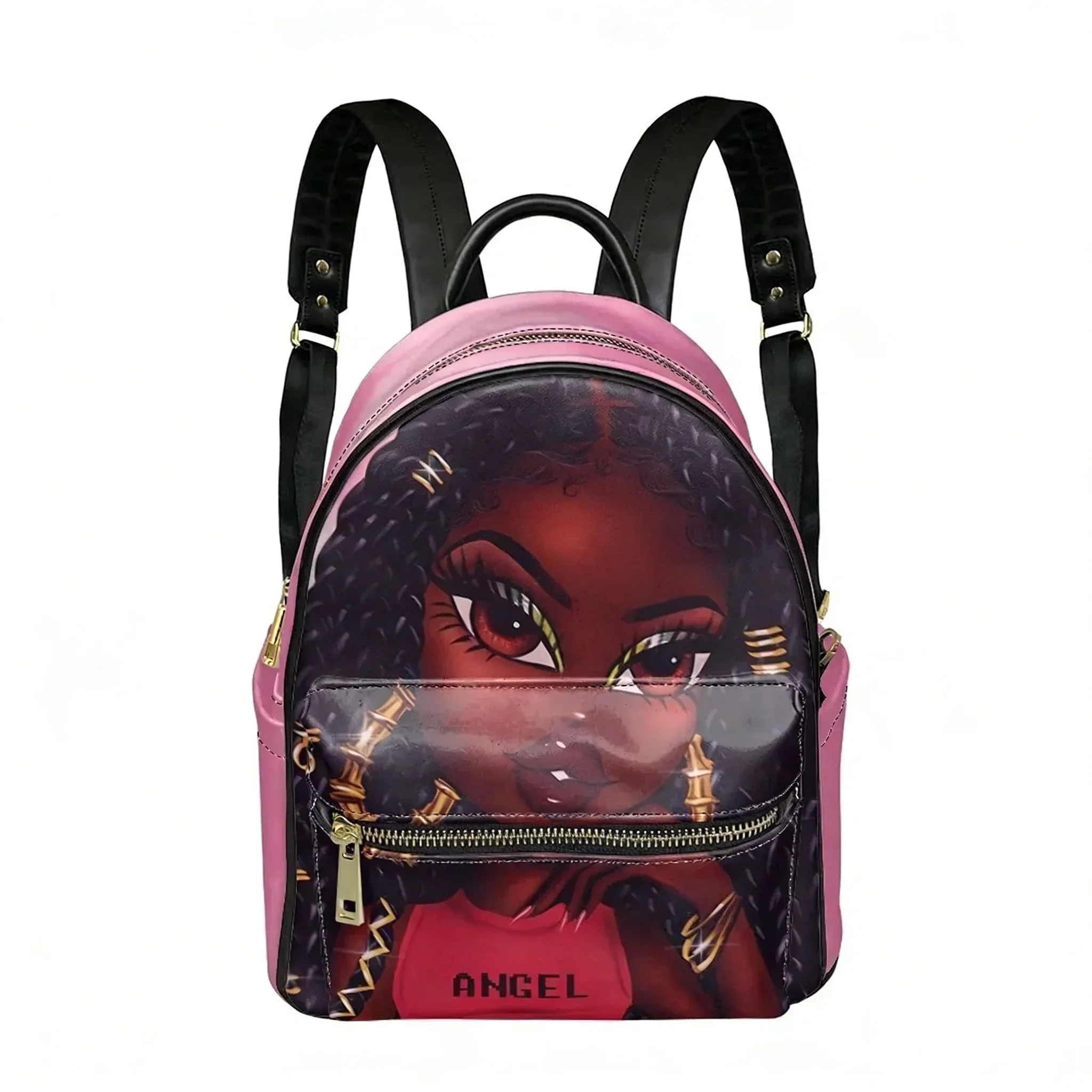 

Princess African Cute Girl Backpack Womens Men Personalized Double Shoulder Bag Business Travel Bookbag Rucksack Gift Daypack