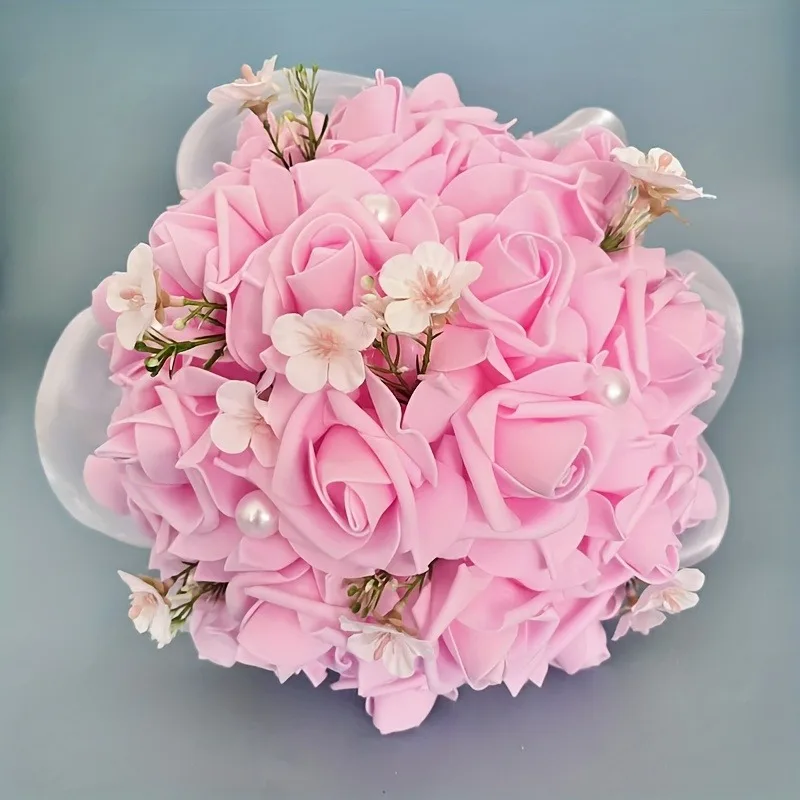 Elegant rose bouquet wedding engagement bride companion photography props dining table decoration romantic gift