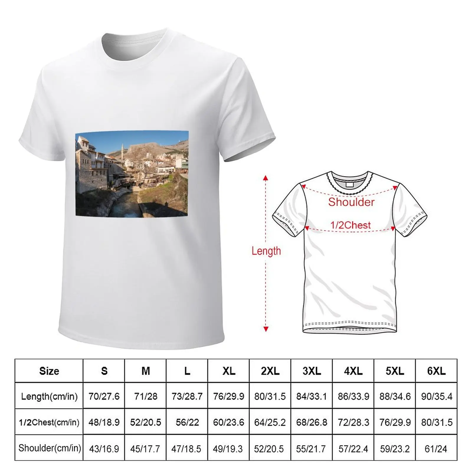 City of Mostar, Bosnia & Herzegovina T-Shirt anime clothes quick drying customizeds t shirts men