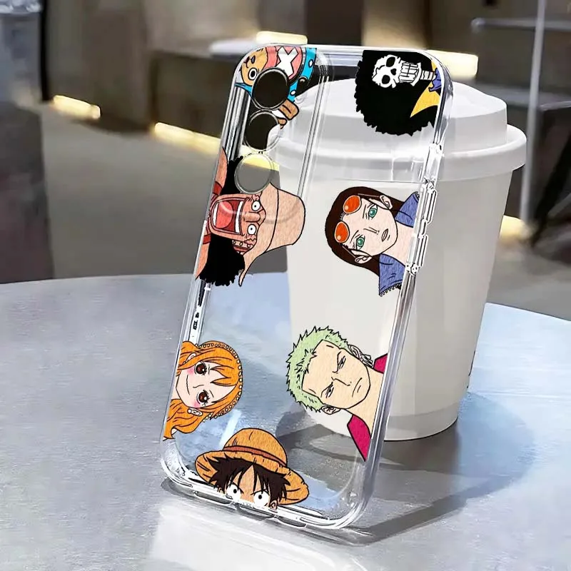 

Cartoon One Piece Anime Case For OPPO A11 A16 A55 A56 A57 A72 A52 A73 A74 A54 A76 A78 Find X5 X6 X7 Ultra Pro 5G Transparent