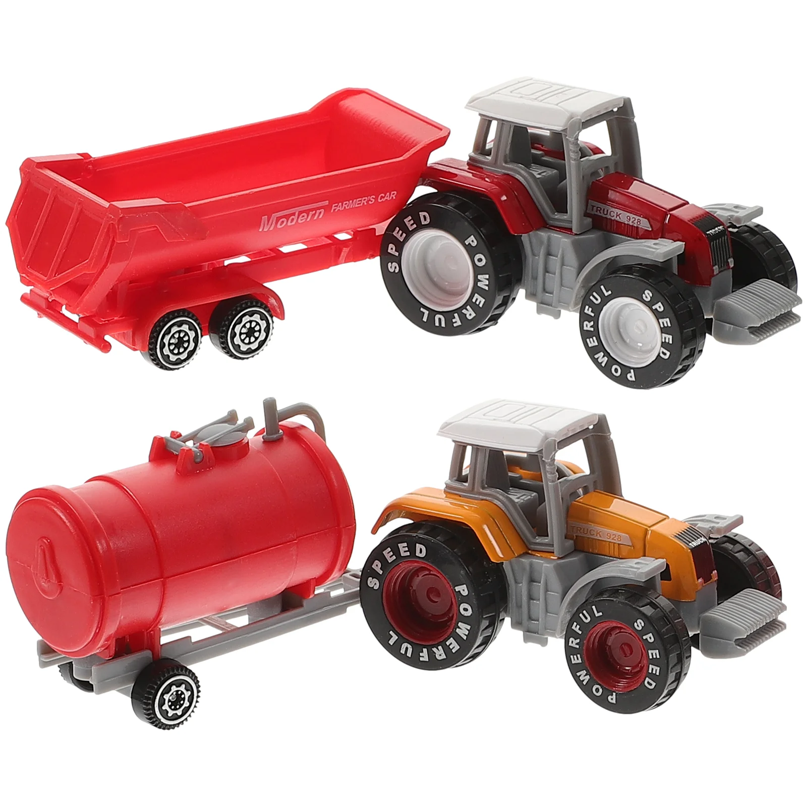 2 Pcs Agricultural Vehicles Farm Cart Toy Baby Plastic Toddler Truck Tractor Toys