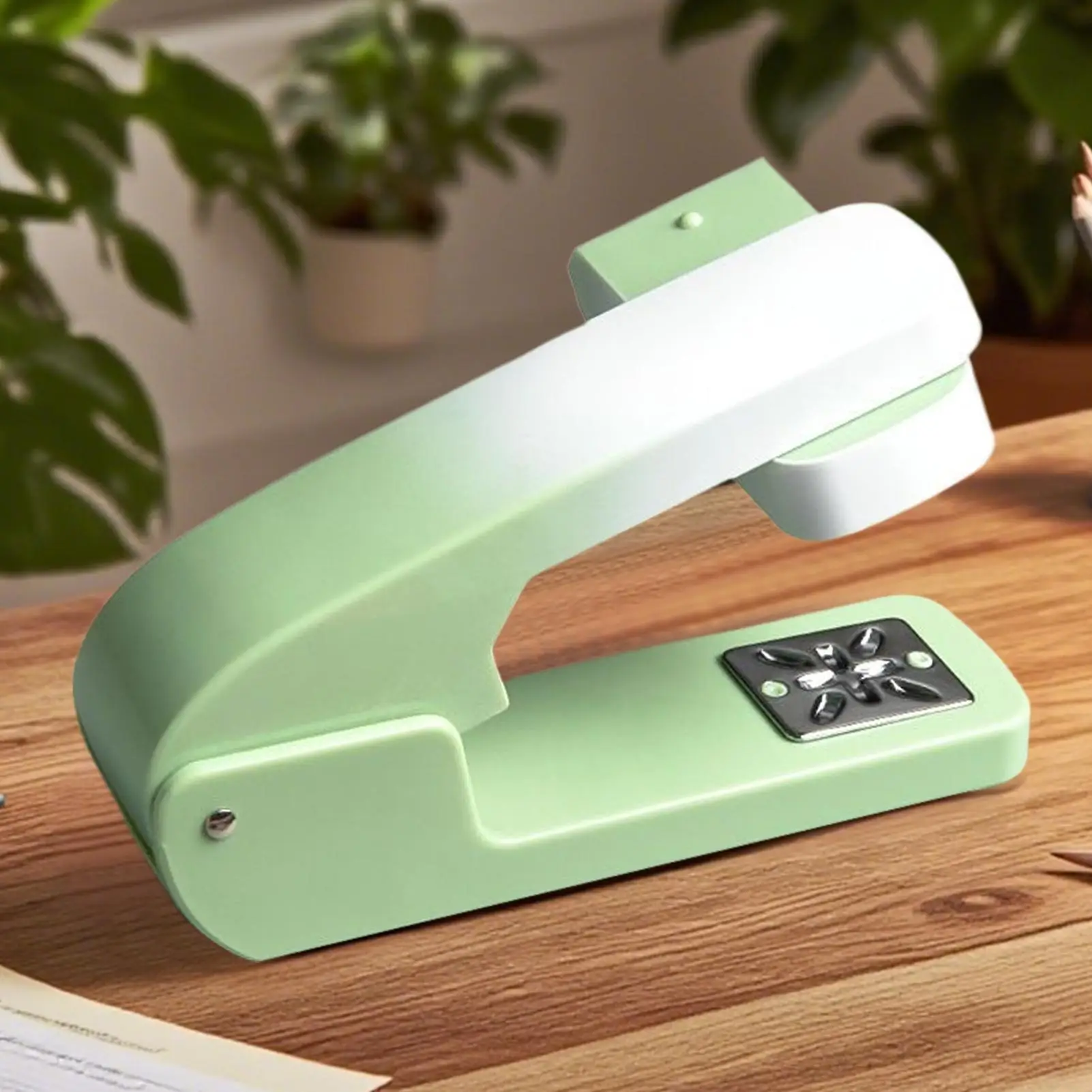 Stapler For Booklets 360 Degree Rotating Arm Stapler Ergonomic Anti-Slip Office Supplies Deep-Reach Stapling Machine For Booklet
