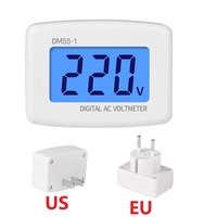 Digital voltmeter EU USA plug voltage meter socket voltage tester LCD display voltmeter 110V 220V wall panel voltmeter DM55-1