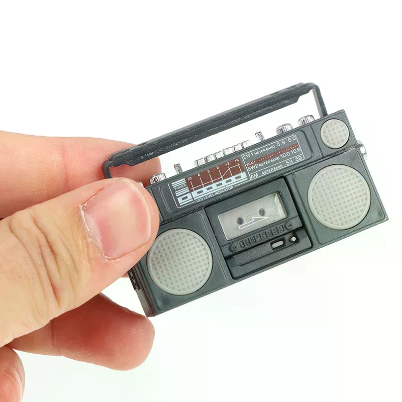 1:12 Casa delle bambole in miniatura Modello radio Registratore Giocatore Giocattolo Decorazione per mobili per bambole