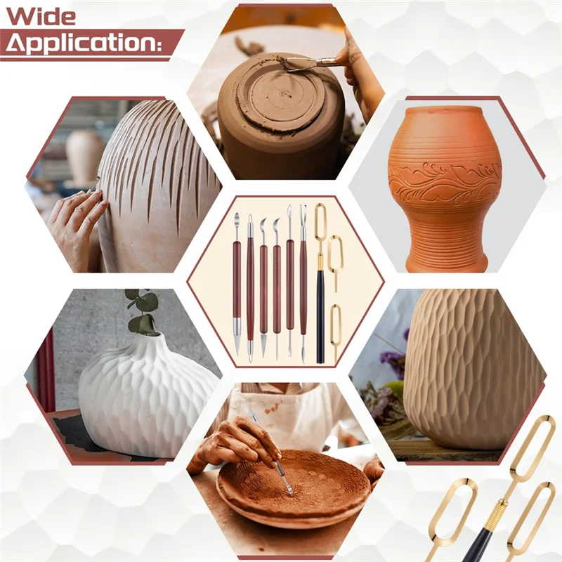 

【Today-Only!】7 Piece Pottery Clay Sculpting Tools Set Dual Ended Stainless Steel Sculpting Carving Tools Including Fluting Blade