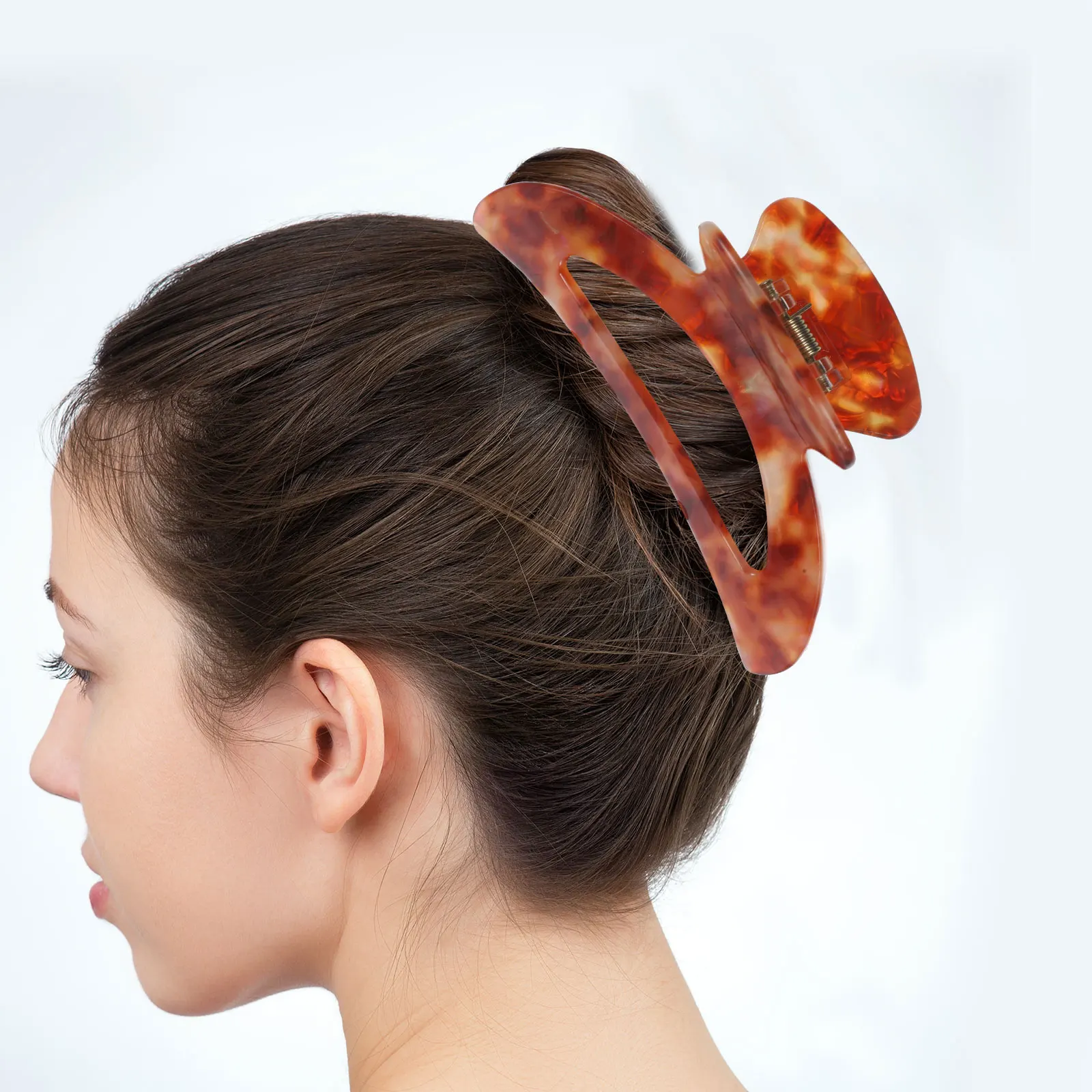 

Marble Textured Hair Clip Medium Claw Styling Accessories Girls Clips Women Trendy for Thin Clamps Large