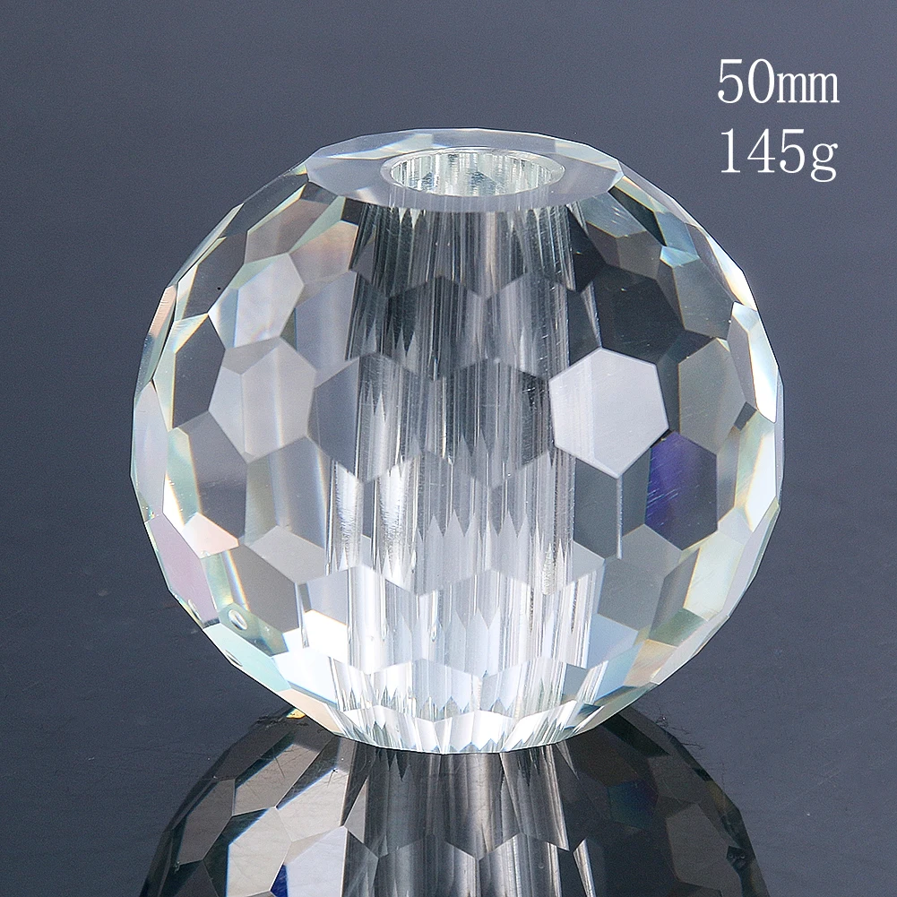 40/50MM Clear Faceted Prism Glass Honeycomb Hexagon Through Holes Crystal Ball Rainbow Sun Catcher Chandelier Lamp Parts Dangle