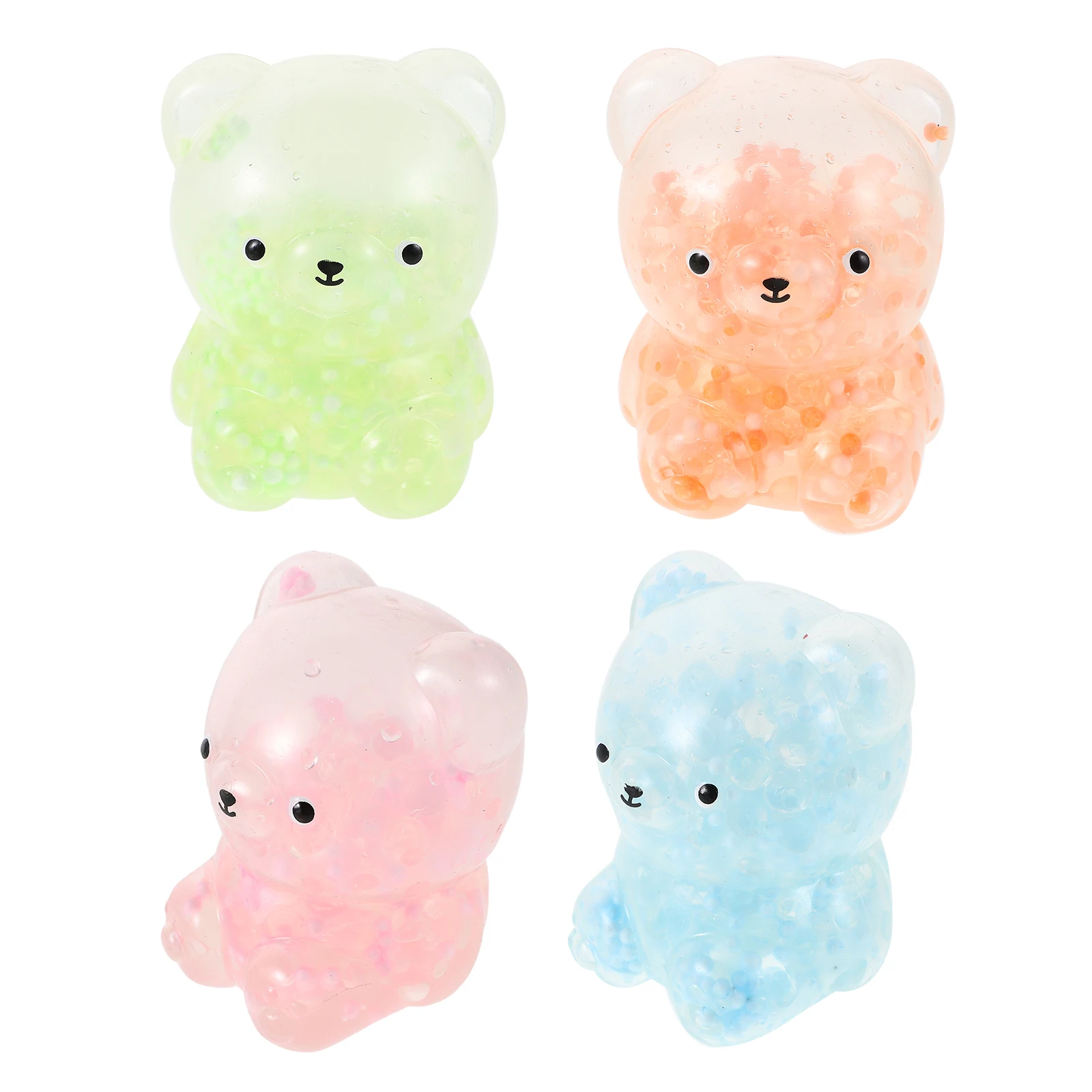 4pcs Bear Relief Animal Figures Stretchy Sensory Bear Set Kids Squeeze Toy For Kids Adults Easter Party Favors