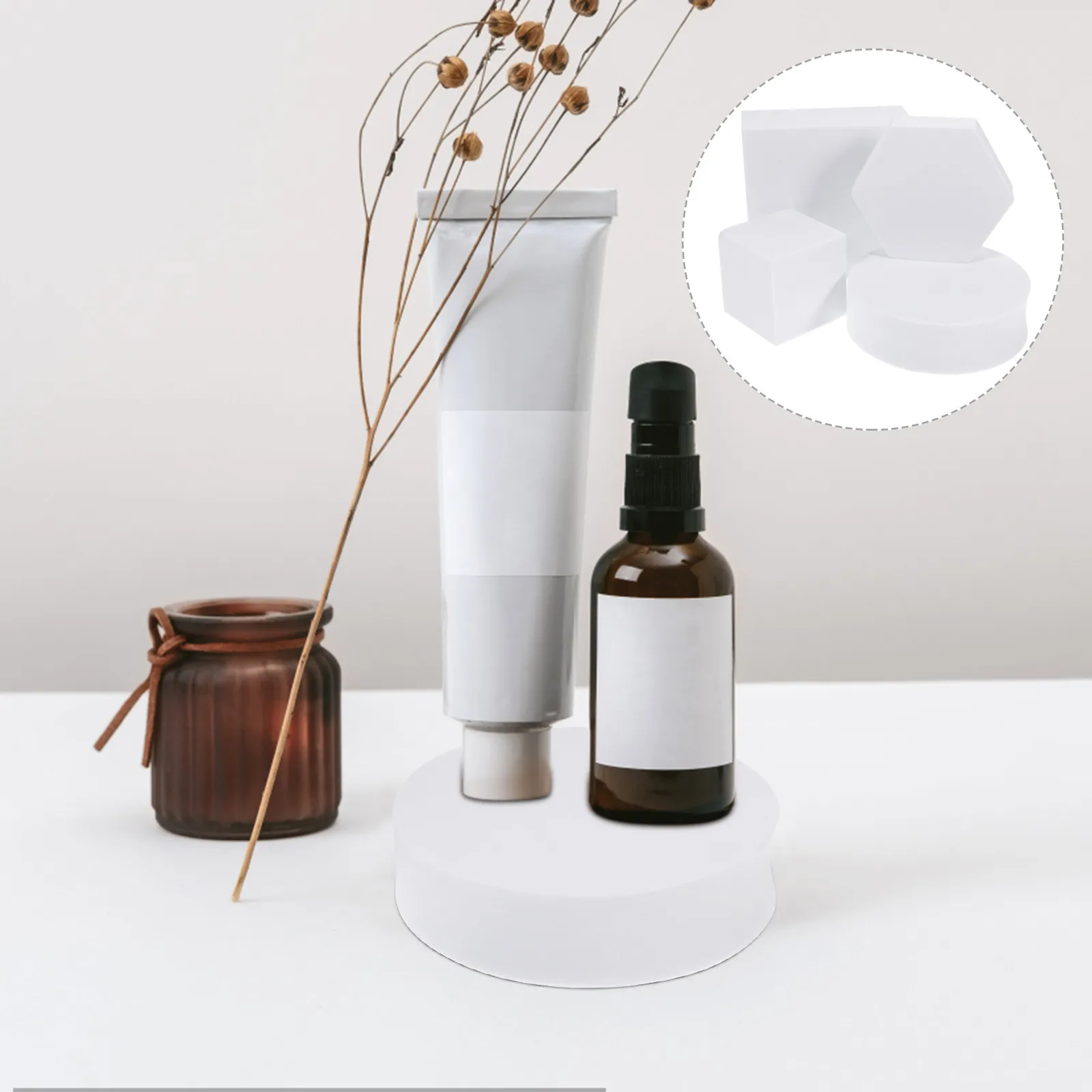 4 Cubos de Espuma para Fotografía, Accesorios Chic Minimalistas para Fotografía de Productos, para Joyería, Cosméticos, Perfumes, Flores, Lápiz Labial