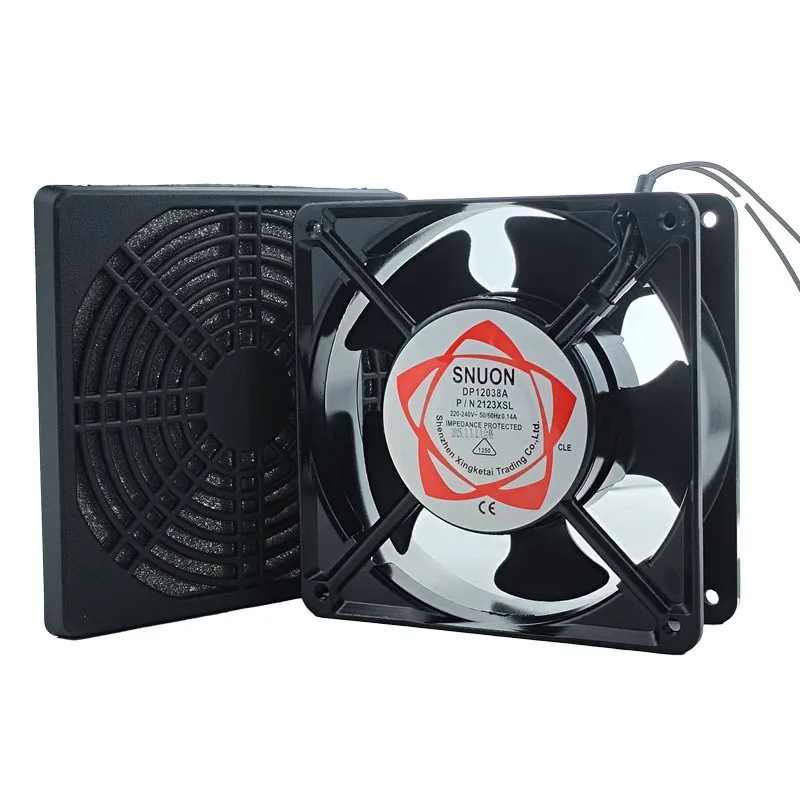 SNUON منفاخ مروحة التبريد DP12038A P/N2123XSL 12038 12 سنتيمتر 120*120*38 مللي متر 220 فولت-240 فولت نوع السلك