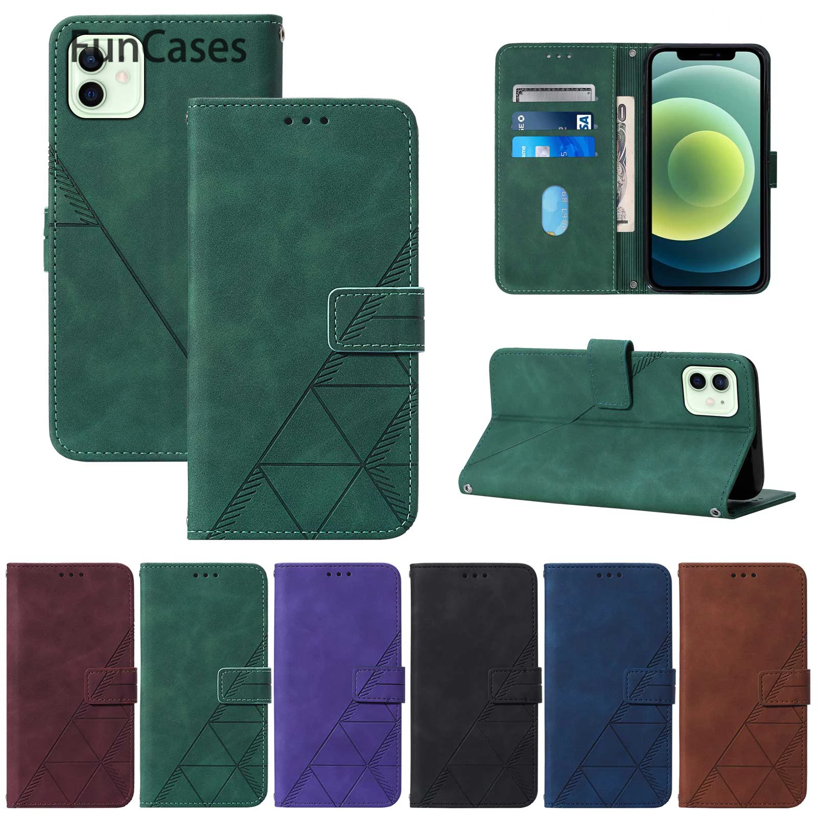 Telefon Shell Für para Apple iPhone 12 Pro Caso Geometrische Form Brieftasche Telefon Beutel Abdeckung sFor Apple iPhone abdeckung 12 ausgestattet Fall