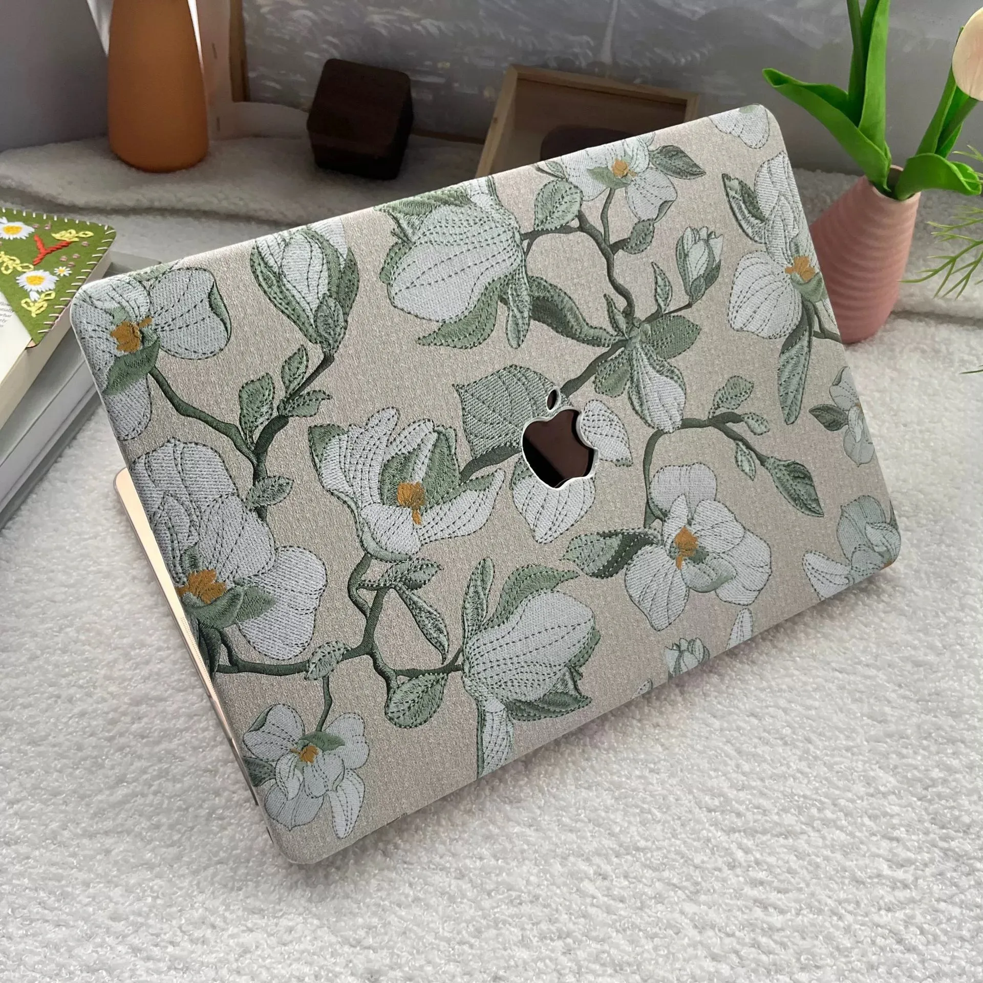 

Suitable for MacBook Air Pro 13 14 15 Inch Laptop Cover Slim PU Leather Case with Crocodile Texture Protection Macbook Air Case