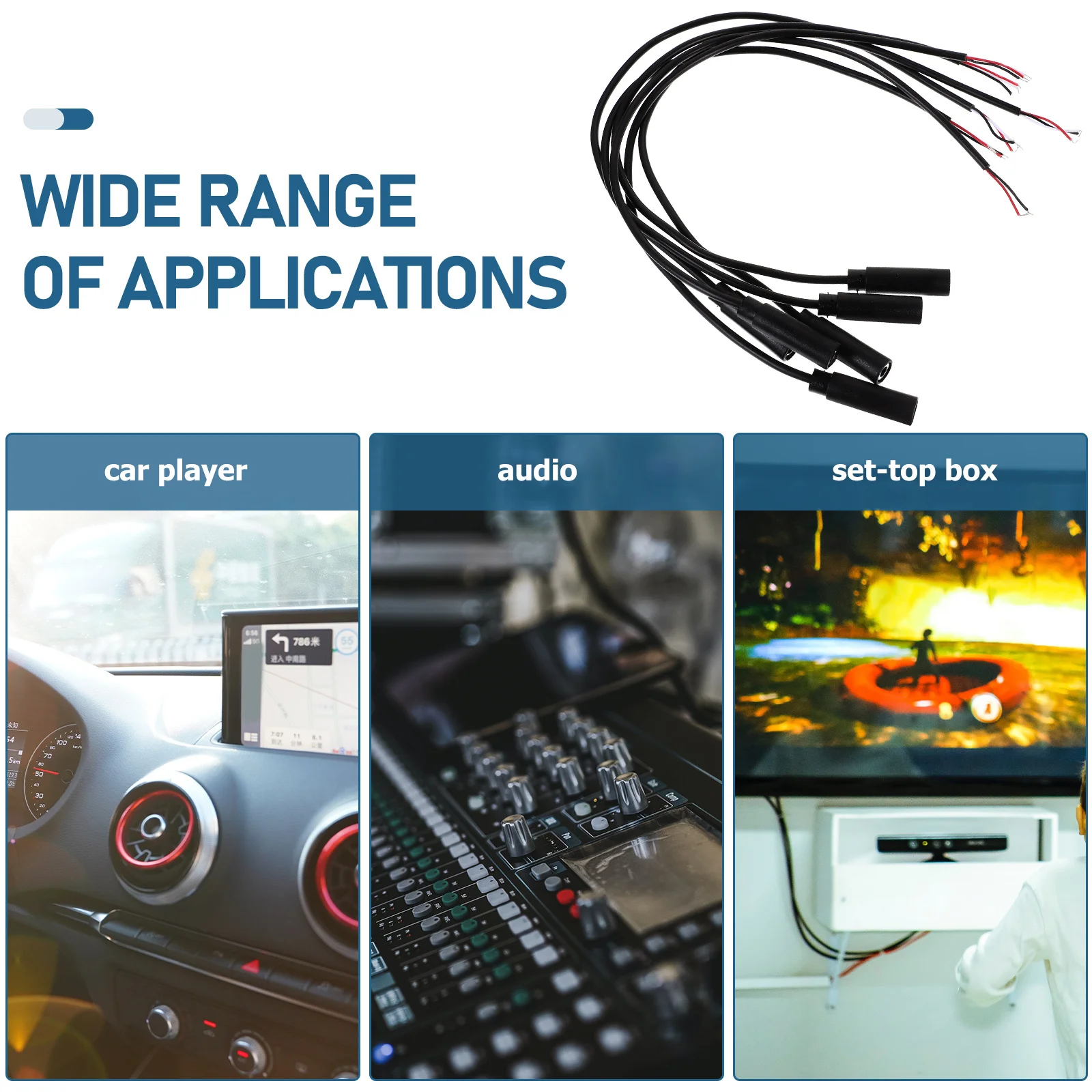 

6Pcs Replacement 3.5mm Plug to Bare Cord Audio Cable for Headset Repair High Conductivity Copper Material Wide Compatibility