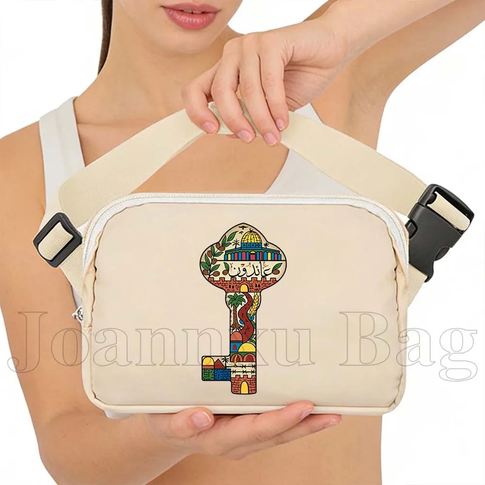 

Beige Sport Waist Bag Waterproof Cycling Butterfly Arabic Gifts Women Fanny Pack Wallet Portable Gym Jogging Cross-Body Pocket