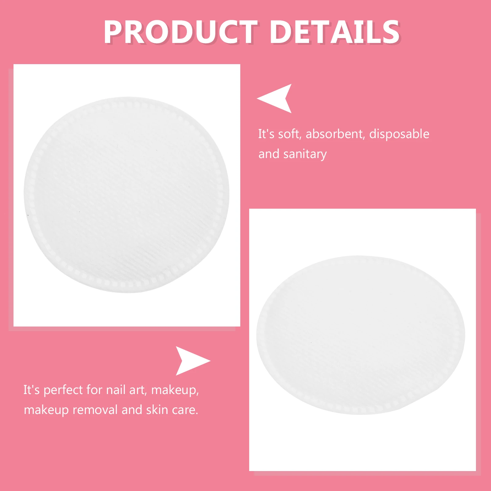 

60Pcs Round Makeup Remover Pads Soft Cotton Wipes for Facial Skin Care Cleaning Portable Home Salon Use Round Cotton Pads