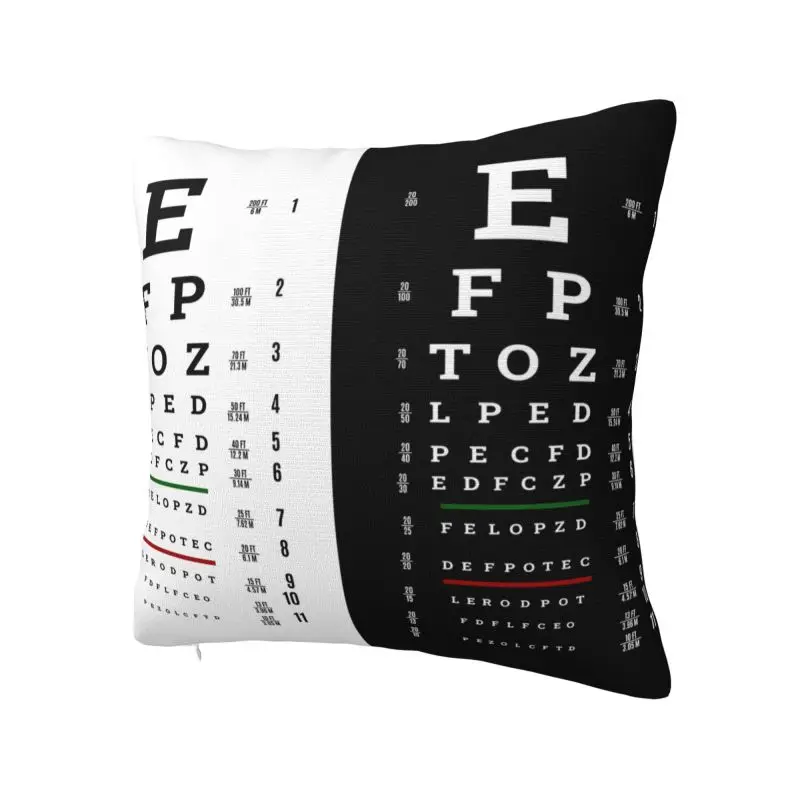 Custom Snellen Chart Eye Test Pillow Case 40x40cm Home Decoration Optometrist Optician Modern Cushion Cover Car Pillowcase